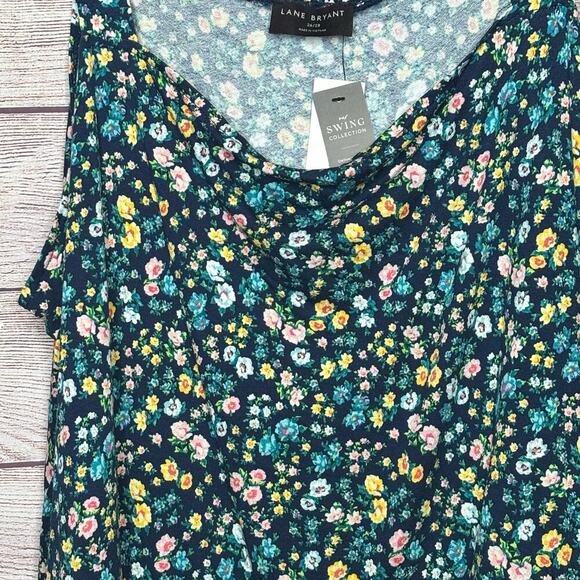 Lane Bryant Sleeveless Square Neck Floral Peplum Tank Top Size 26/28 Plus New - Picture 11 of 15